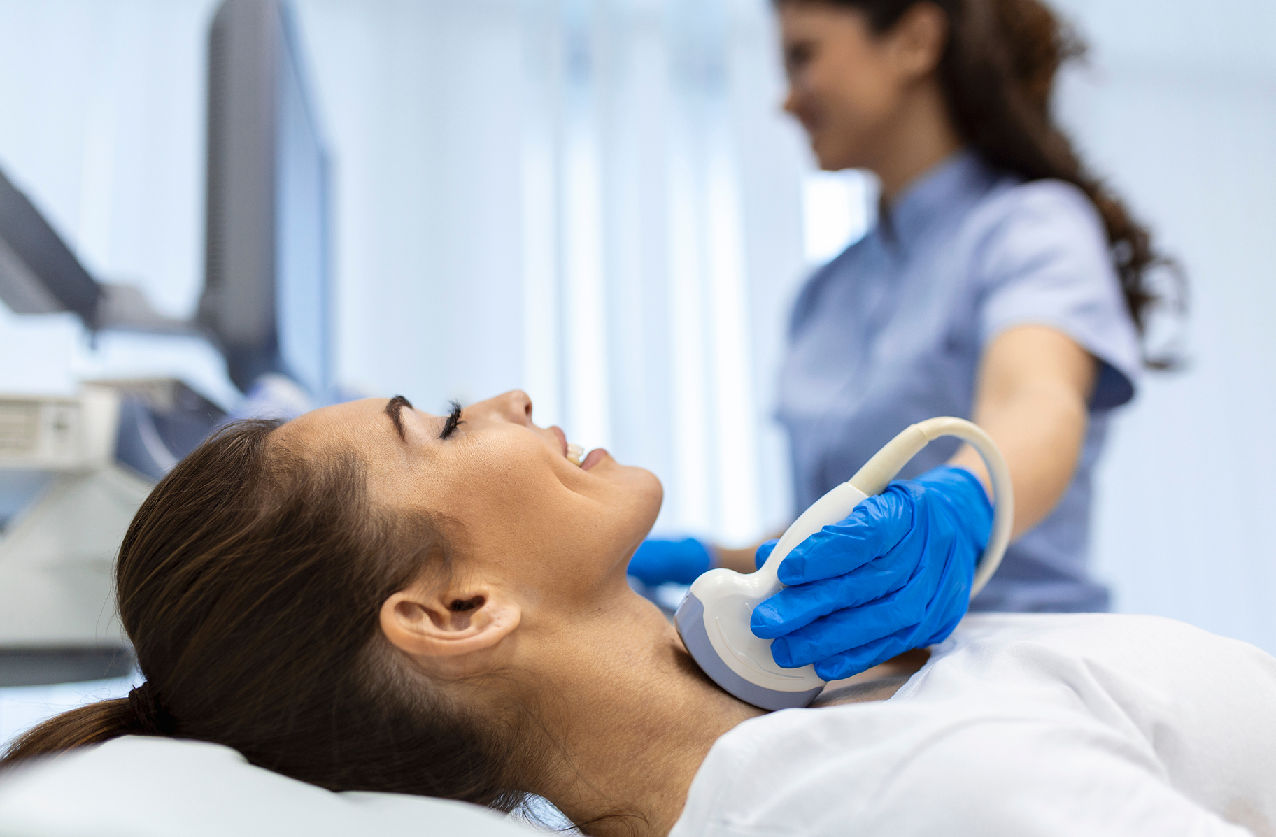 Endocrinology specialist with patient